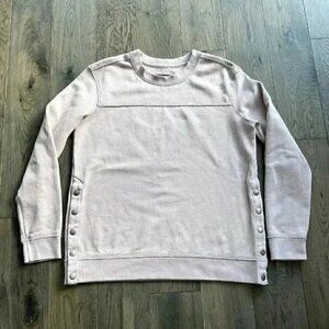 Abercrombie & Fitch Soft Fleece Crewneck Sweatshirt Size XS Pink Blush Side Snap